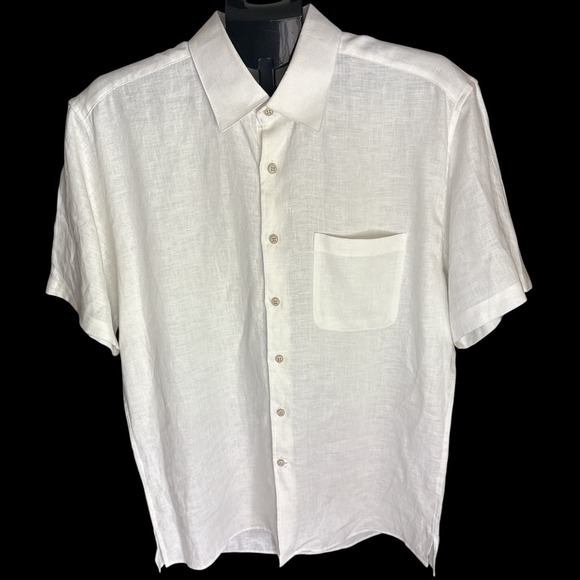 Joseph Abboud 100% Linen Casual Button Up Shirts Bundle Black and White Mens Lg - Picture 6 of 9